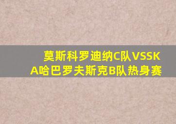莫斯科罗迪纳C队VSSKA哈巴罗夫斯克B队热身赛